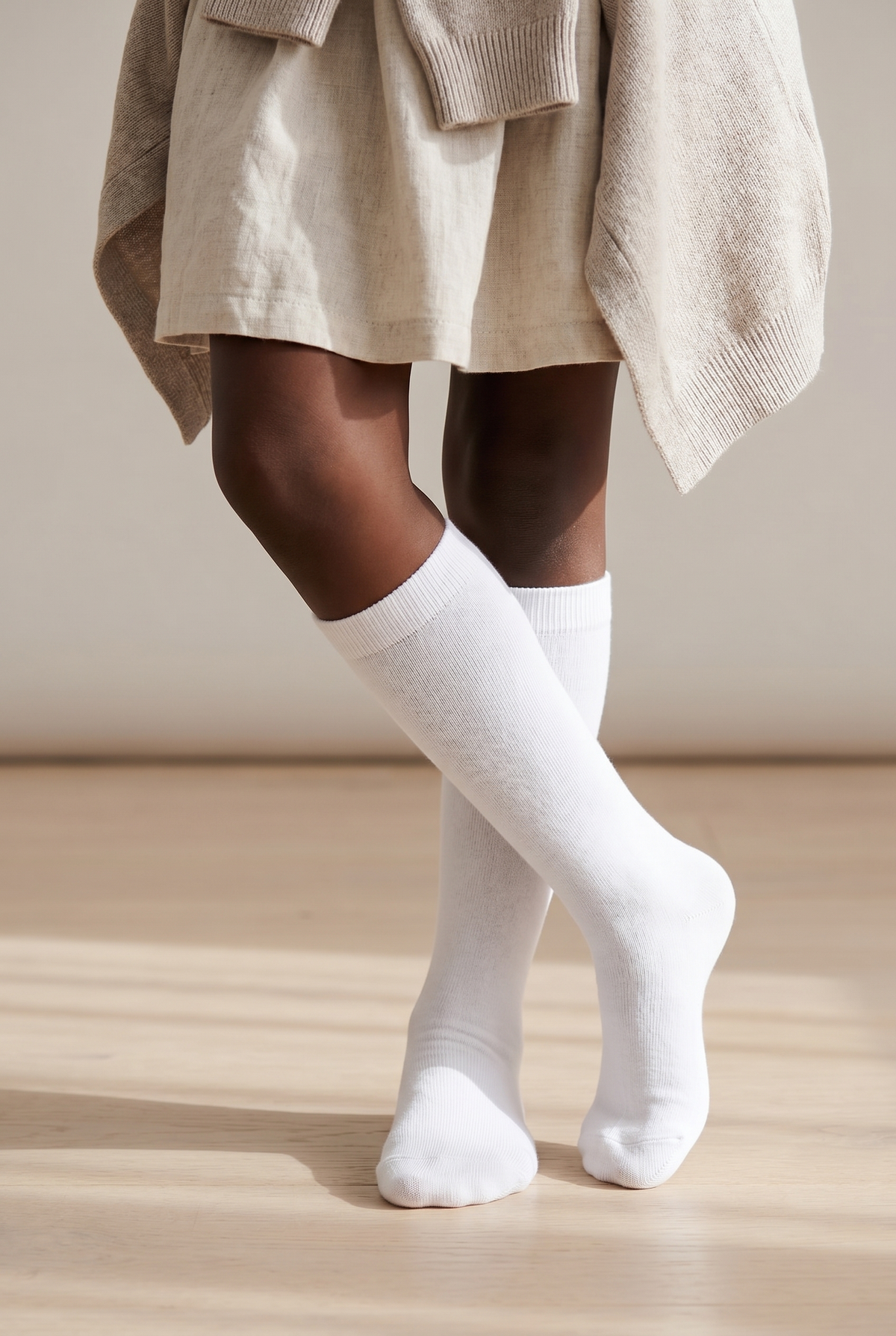 FAMILY KIDS KNEEHIGH SOCKS WHITE