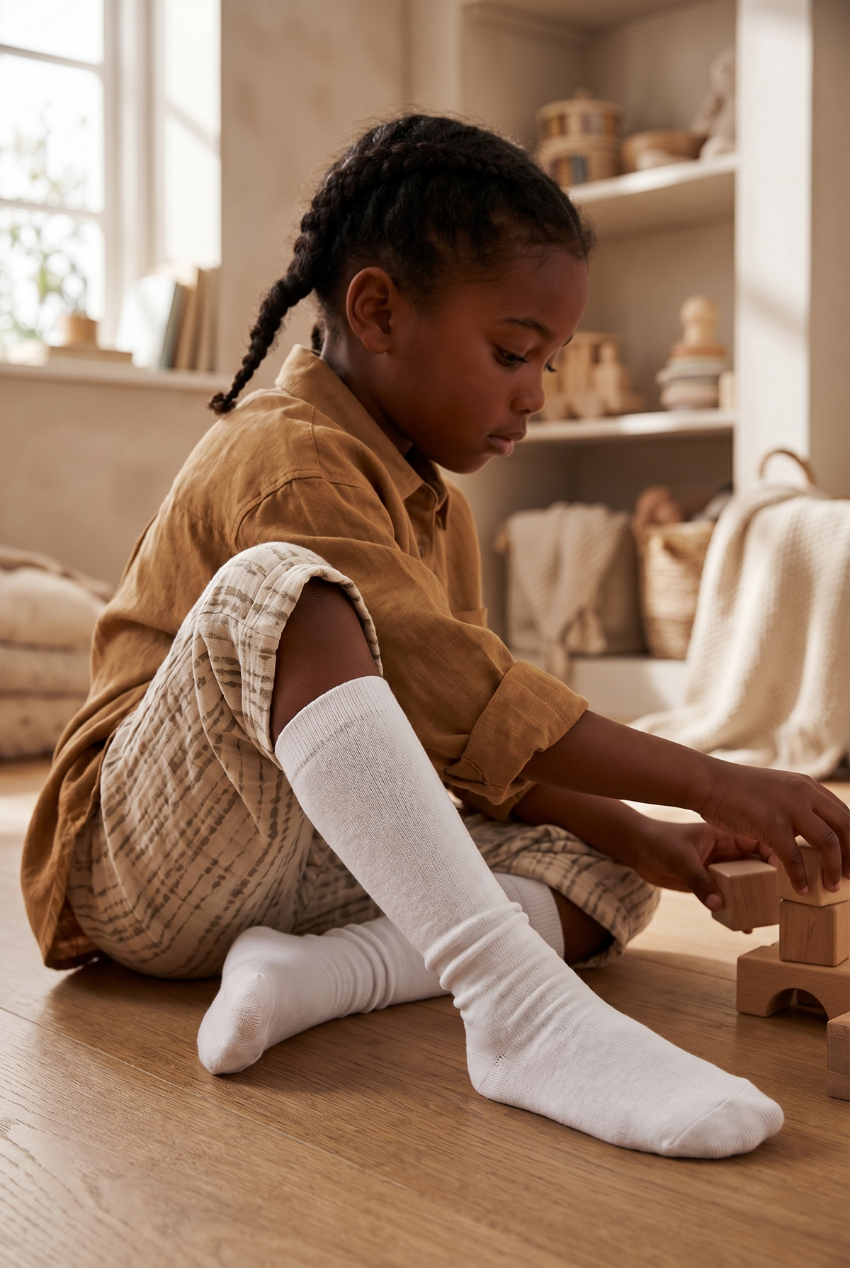 FAMILY KIDS KNEEHIGH SOCKS WHITE