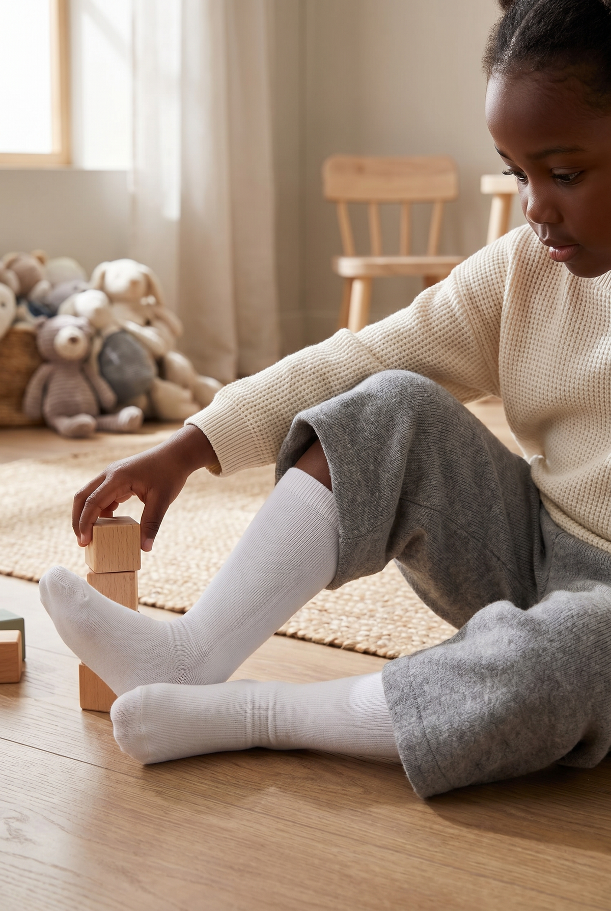 FAMILY KIDS KNEEHIGH SOCKS WHITE