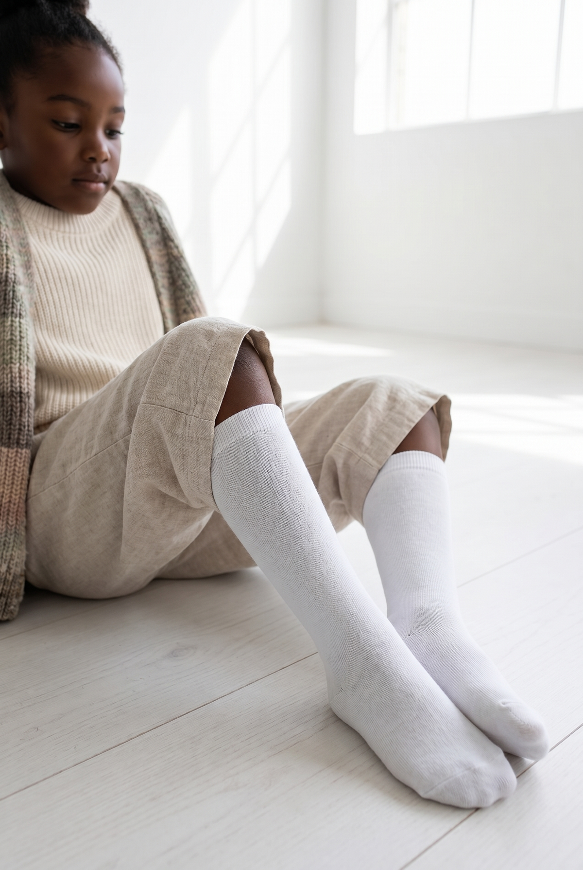 FAMILY KIDS KNEEHIGH SOCKS WHITE