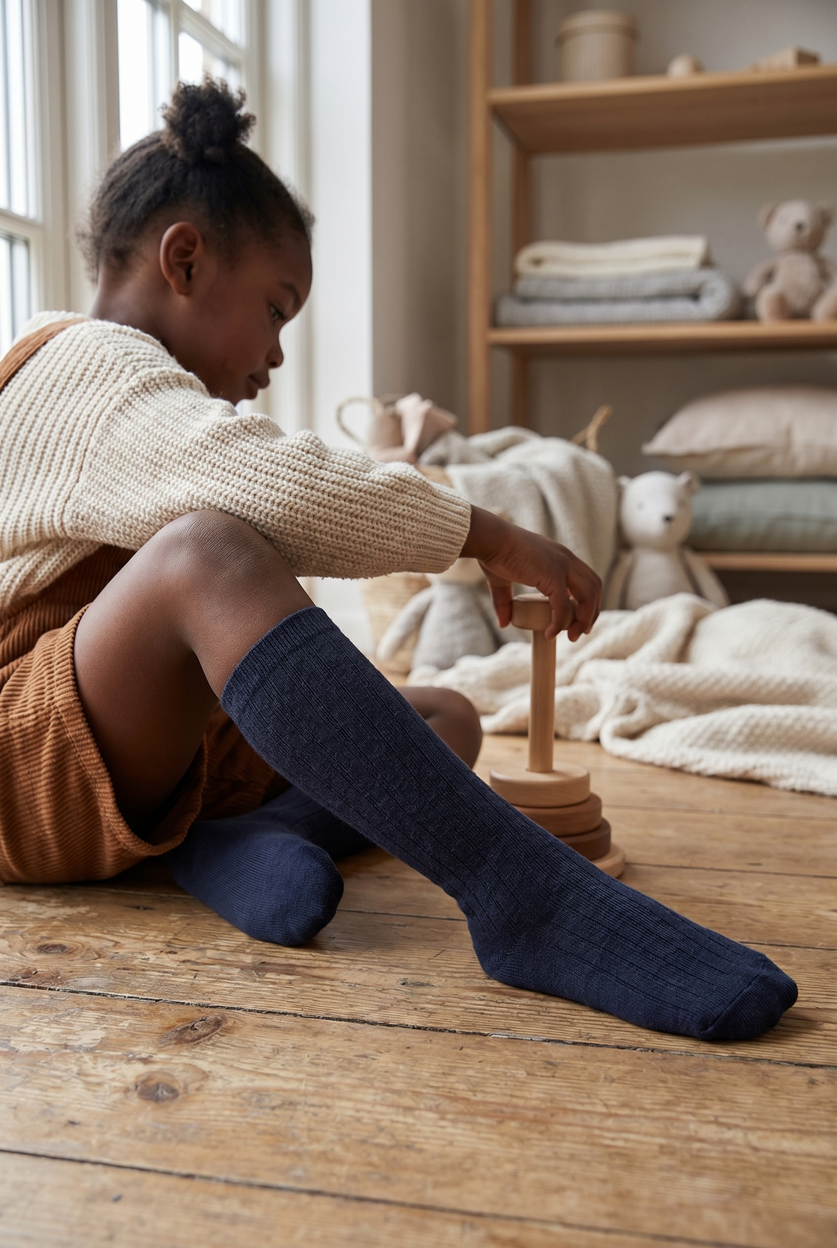 FAMILY KIDS KNEEHIGH SOCKS NAVY