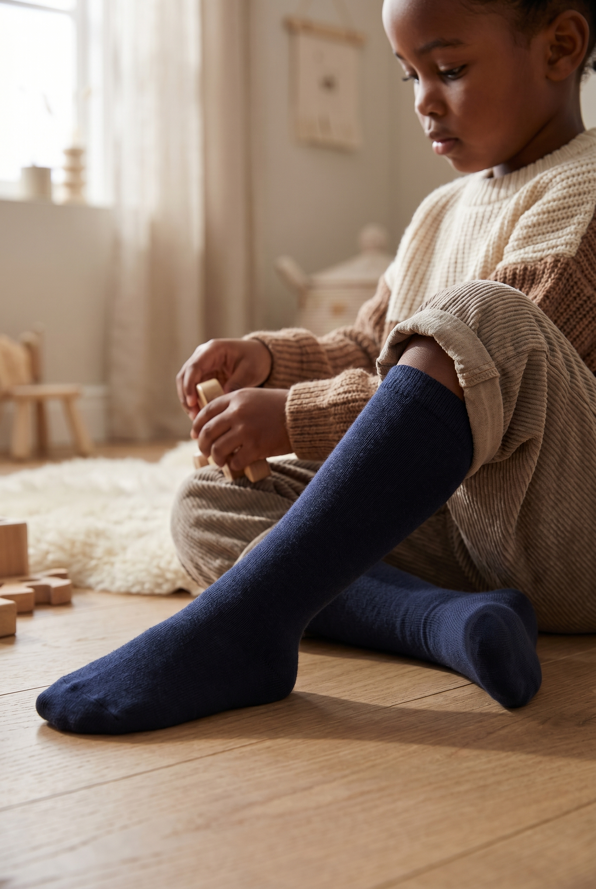 FAMILY KIDS KNEEHIGH SOCKS NAVY