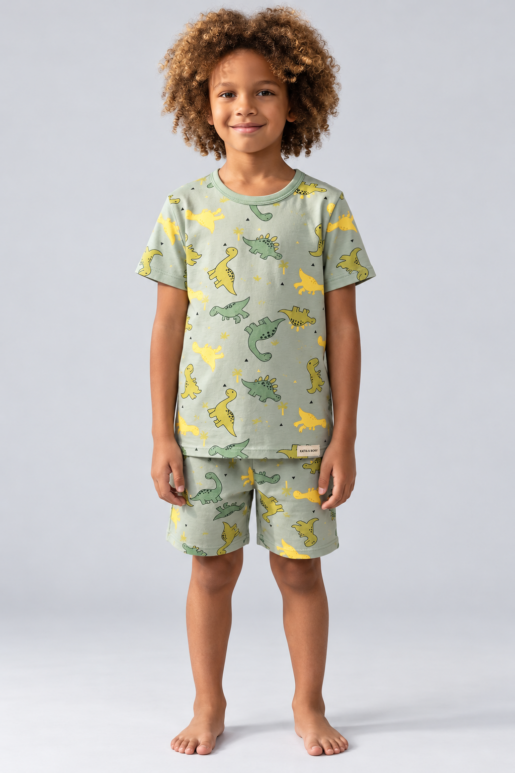 Dinosaur Packaged Boys' Shorts Set GREEN