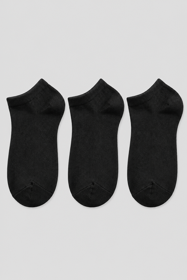 RUN 3 PCK KIDS SOCKS BLACK-BLACK-BLACK