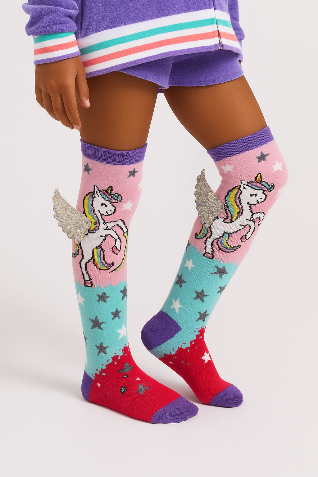 FLYING UNICORN GIRLS KNEEHIGH SOCKS MIX