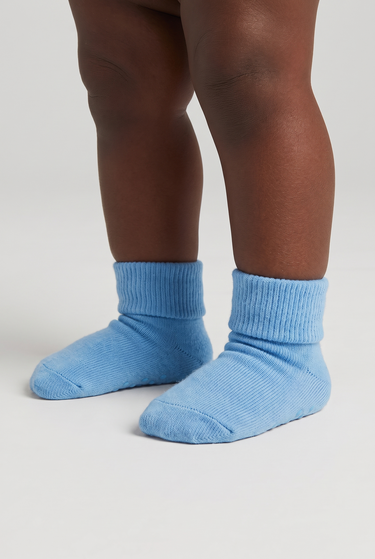 NEWBORN 5 PCK ORGANIC COTTON BABY SOCKS WHITE-BLUE