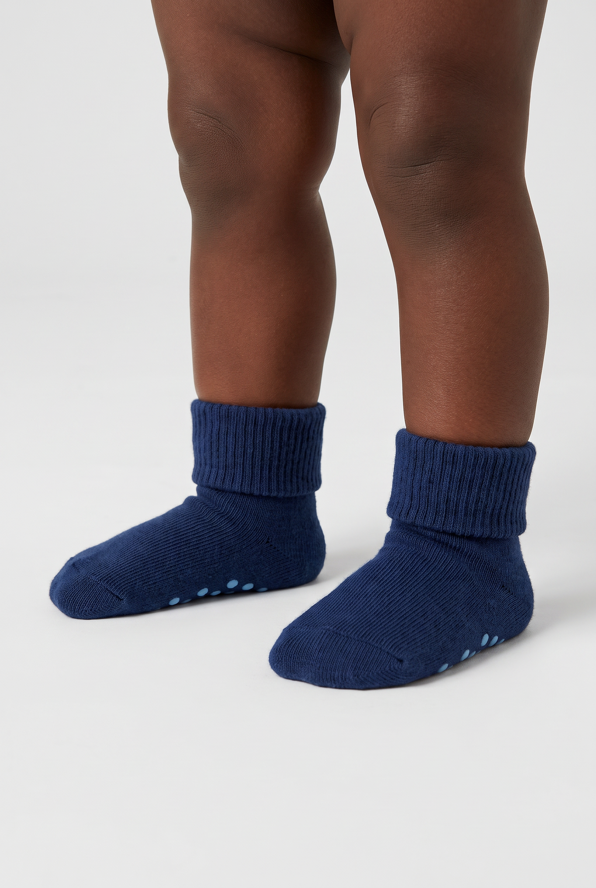 NEWBORN 5 PCK ORGANIC COTTON BABY SOCKS WHITE-BLUE