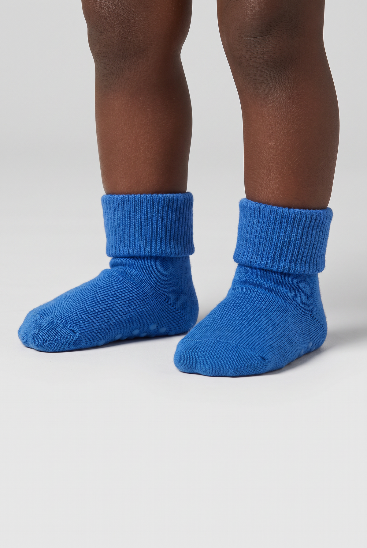 NEWBORN 5 PCK ORGANIC COTTON BABY SOCKS WHITE-BLUE