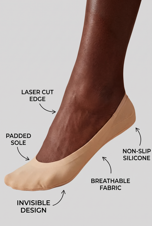 WOMEN'S INVISIBLE SOCKS WITH PADS NUDE