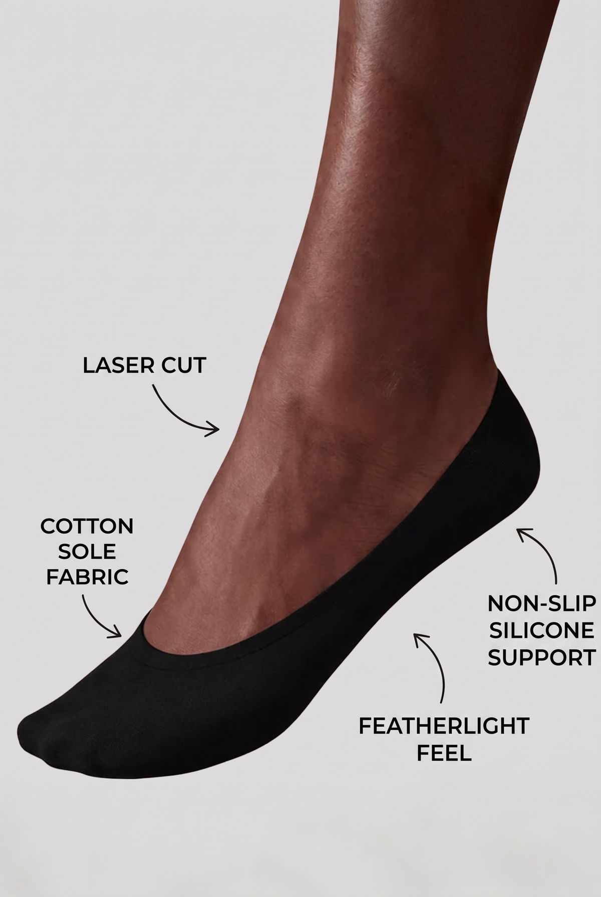 WOMEN INVISIBLE SOCKS BLACK