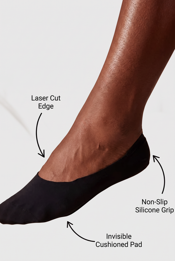 WOMEN'S INVISIBLE SOCKS WITH PADS BLACK