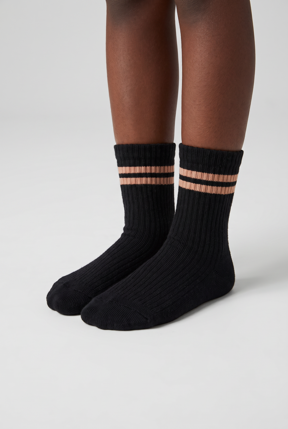 3PCK STRIPED BOYS SOCKET SOCKS BLACK MIX