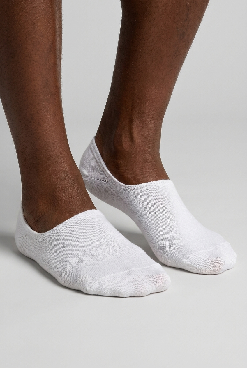 3PCK  BASIC MEN INVISIBLE SOCKS WHITE-WHITE-WHITE