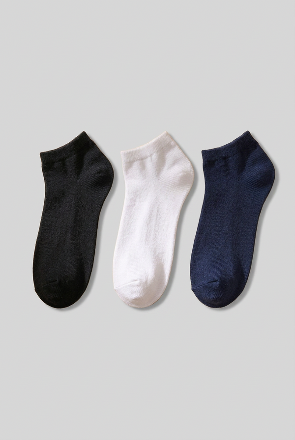 RUN 3 PCK MEN SOCKS BLACK/WHITE/NAVY