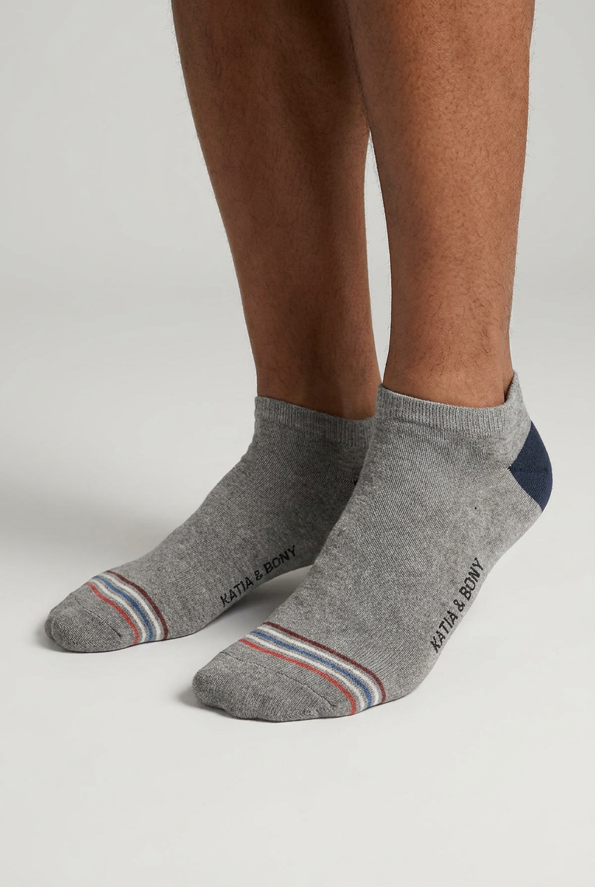 3PCK RETRO MEN STEP SOCKS WHITE/NAVY/GREY