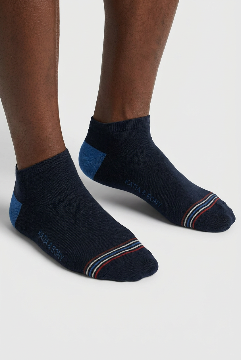 3PCK RETRO MEN STEP SOCKS WHITE/NAVY/GREY