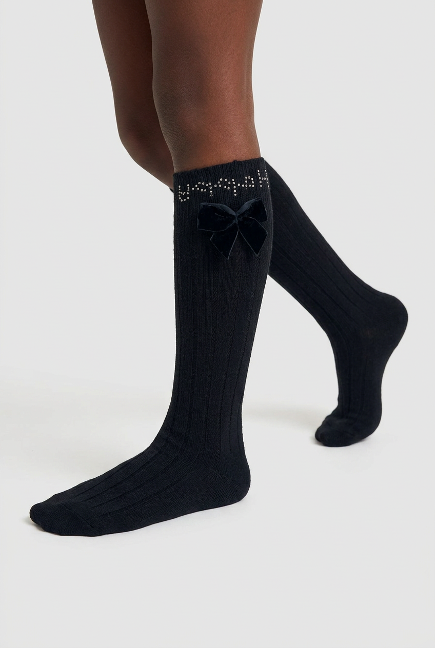 LETS PARTY KIDS KNEEHIGH SOCKS BLACK