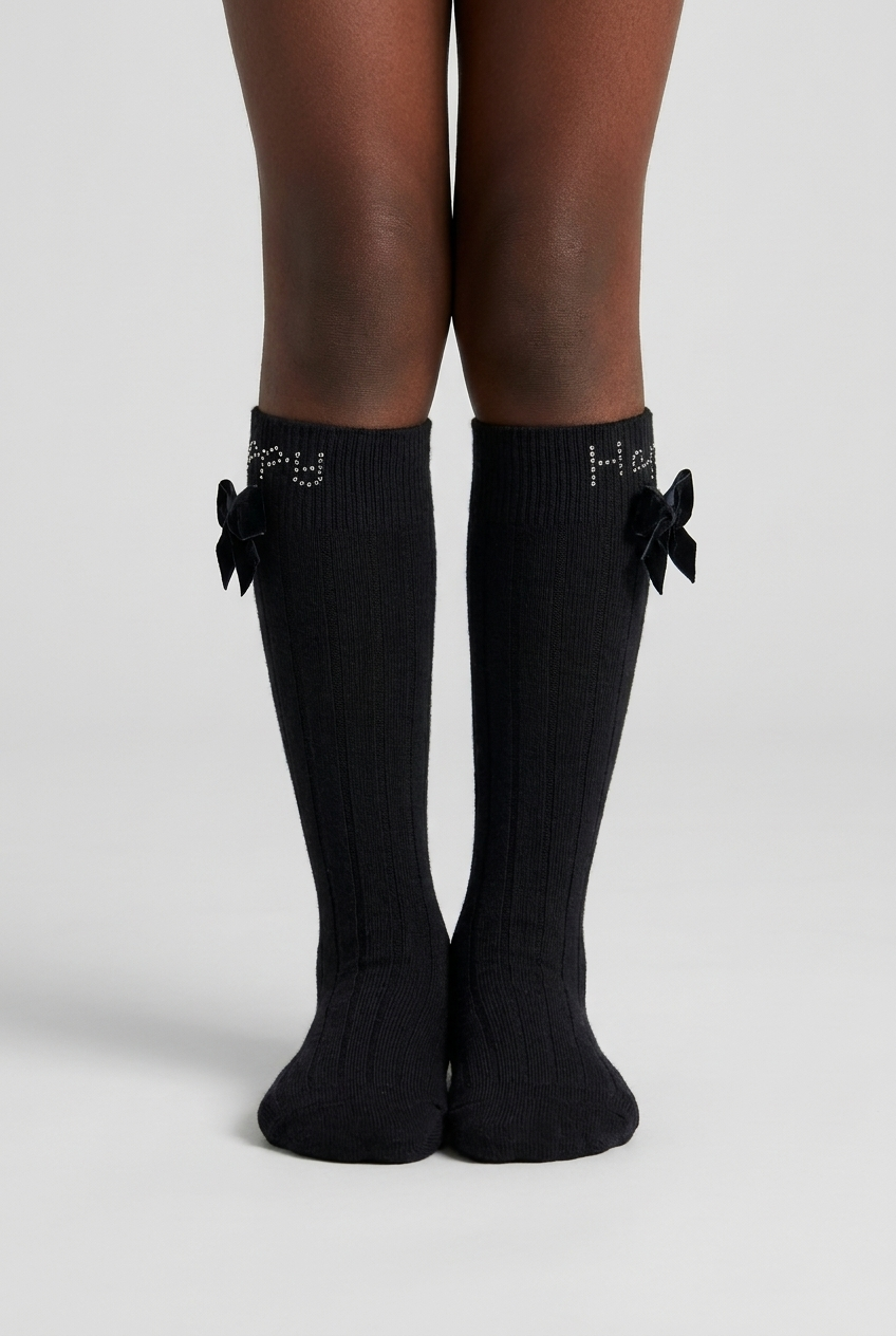 LETS PARTY KIDS KNEEHIGH SOCKS BLACK