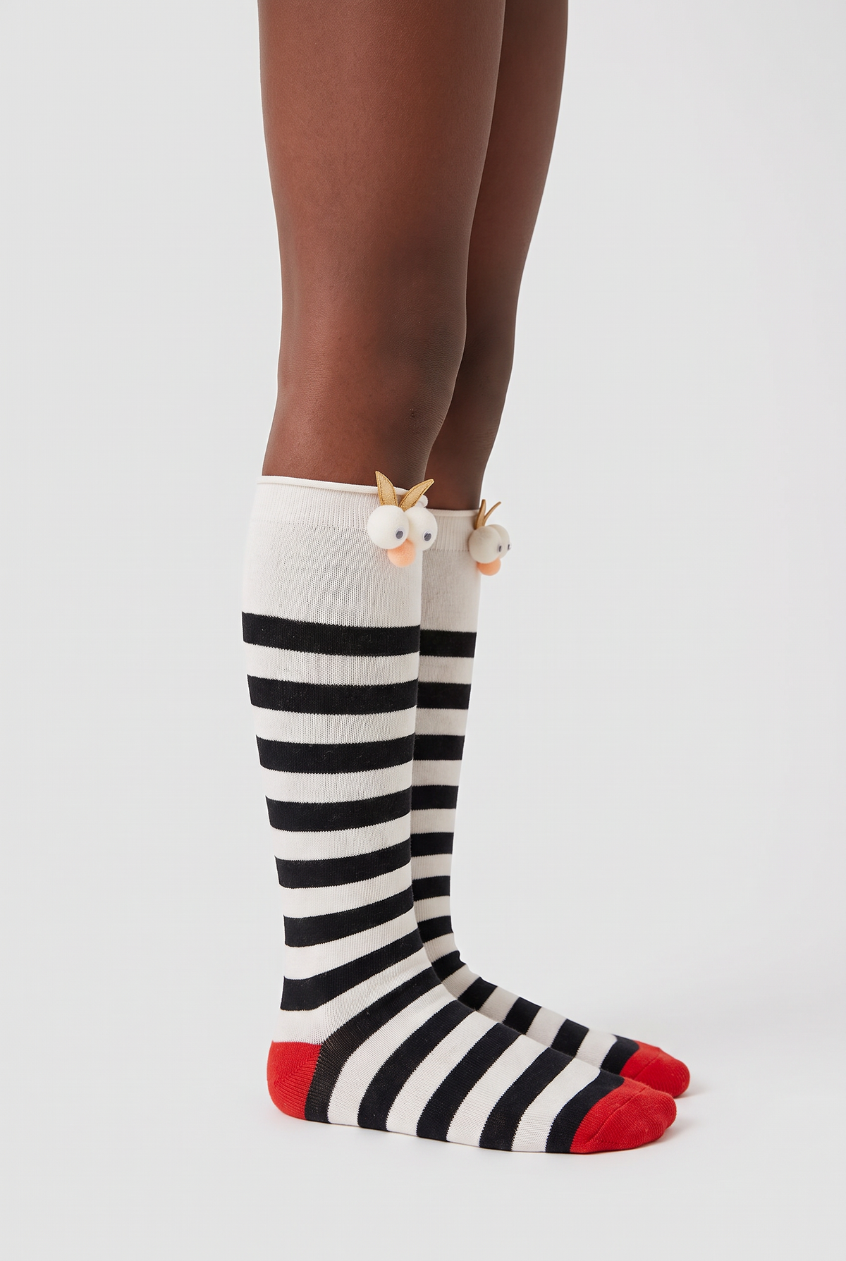 3D EYES GIRLS KNEEHIGH SOCKS ECRU