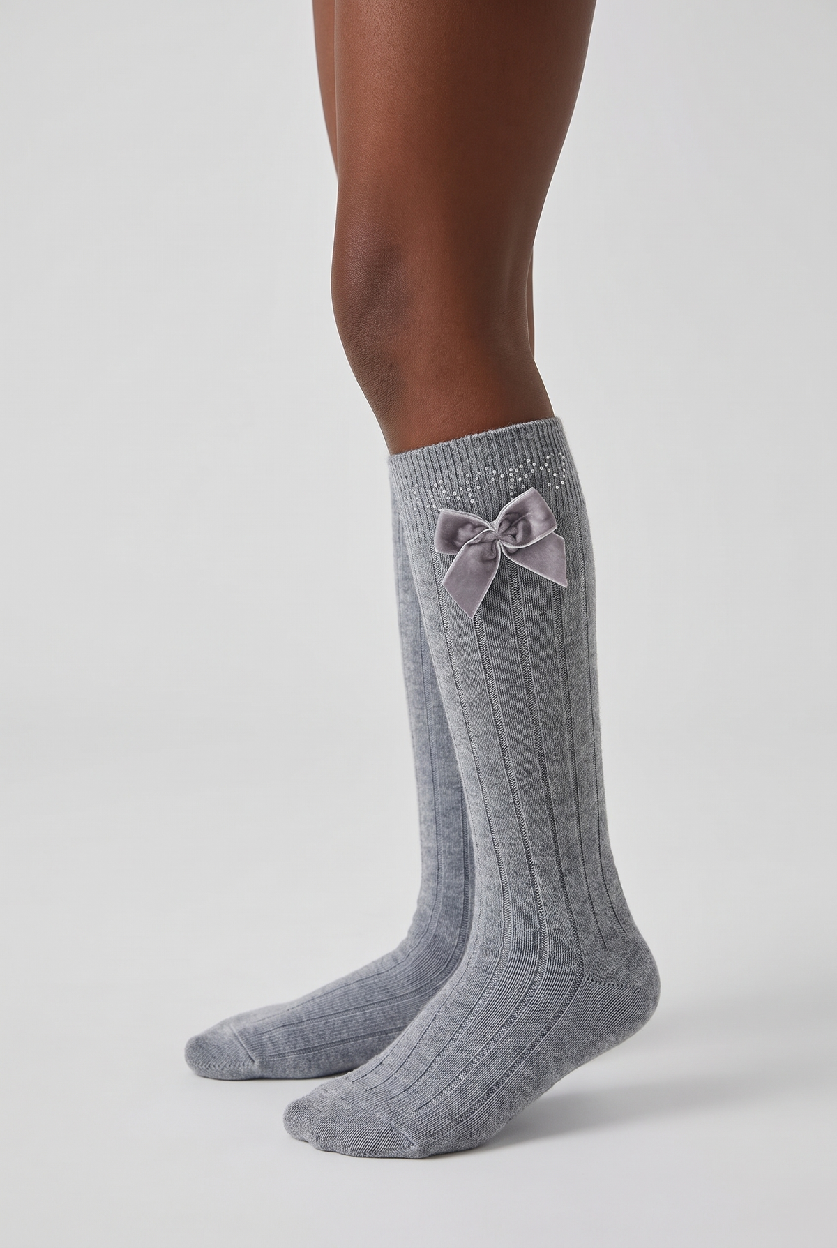 LETS PARTY KIDS KNEEHIGH SOCKS GREY MELANGE
