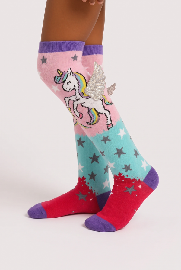 FLYING UNICORN GIRLS KNEEHIGH SOCKS MIX