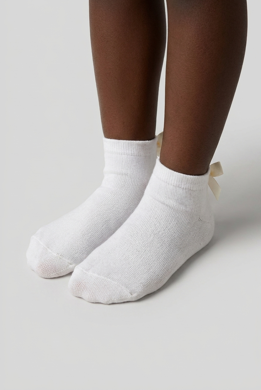 3PCK SOFT BAMBOO GIRLS STEP SOCKS WHITE