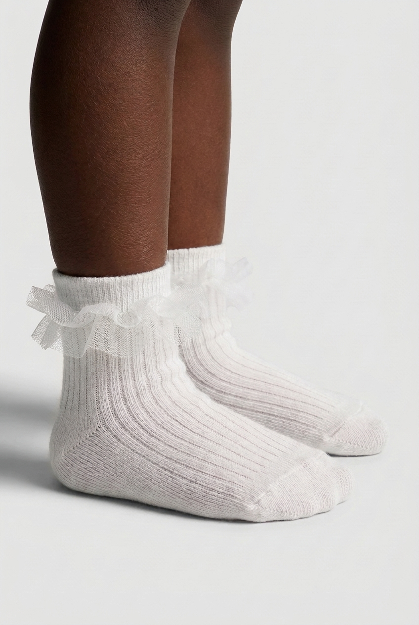 BABY STEP SOCKS WITH TULLE ACCESSORIES WHITE