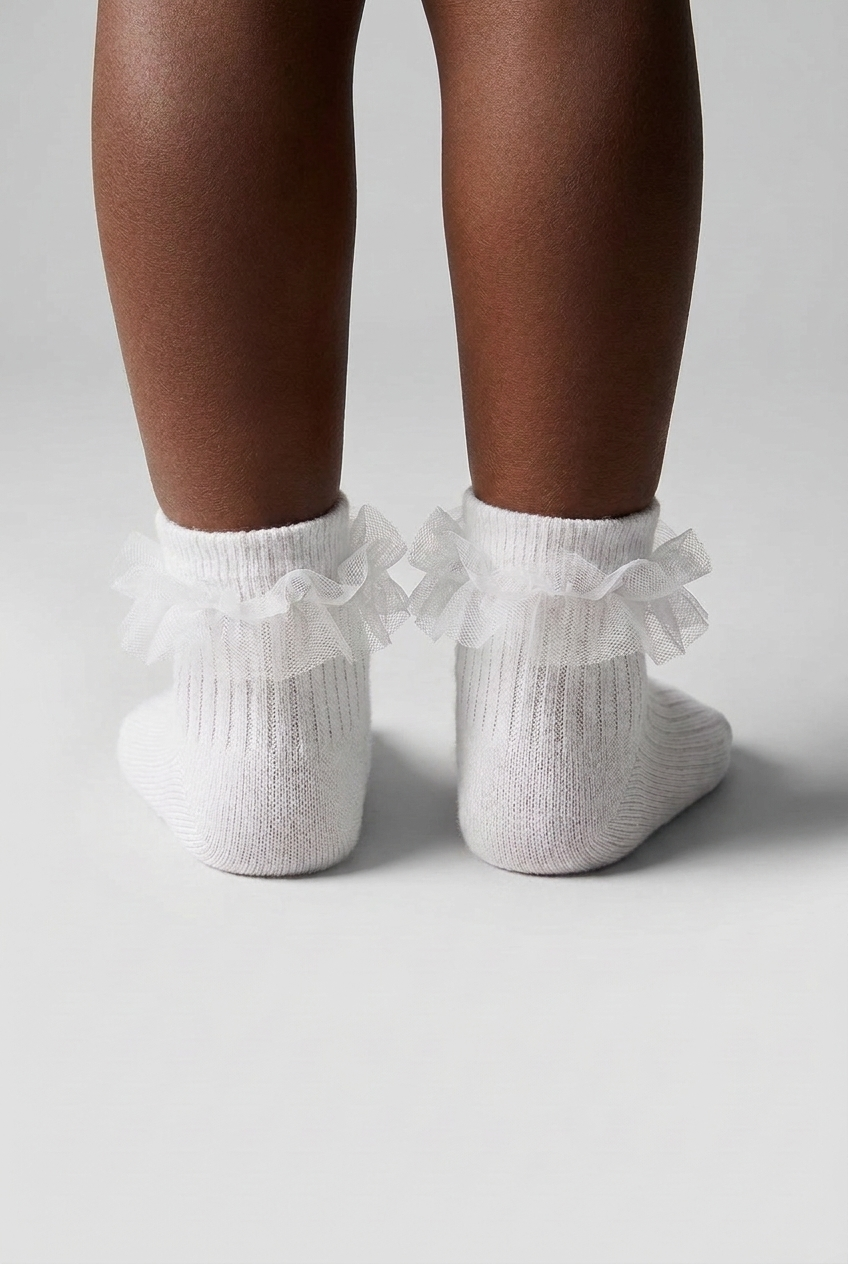 BABY STEP SOCKS WITH TULLE ACCESSORIES WHITE