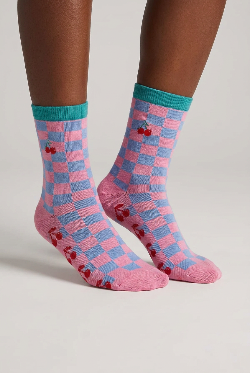 BOXED 3-PACK KIDS' CHERRY CREW SOCKS - MIX