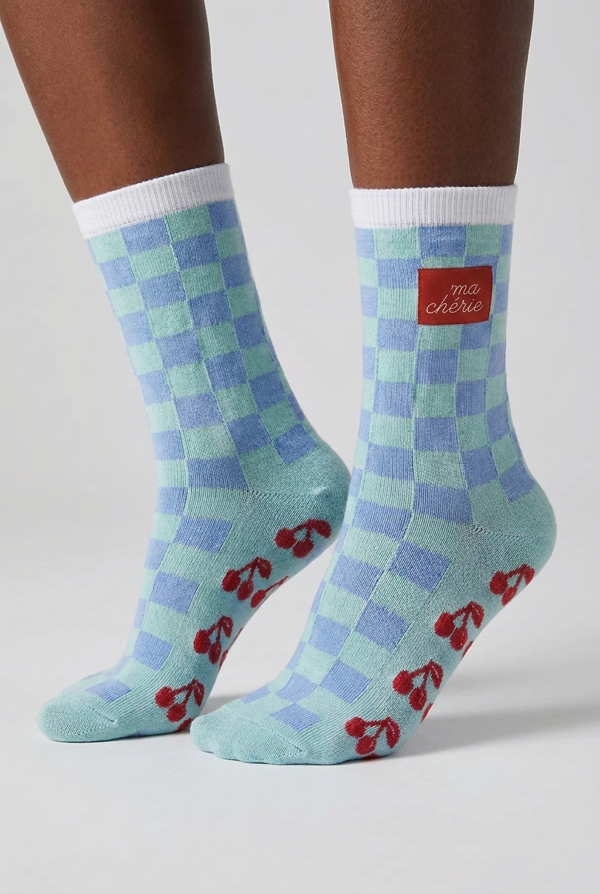 BOXED 3-PACK KIDS' CHERRY CREW SOCKS - MIX