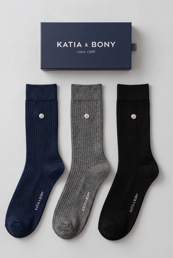 3PCK Stapled Boxed Socket Socks NAVY