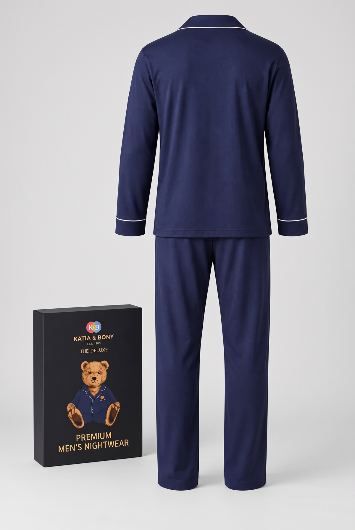 TEDDY BOXED MEN'S PAJAMA SET NAVY