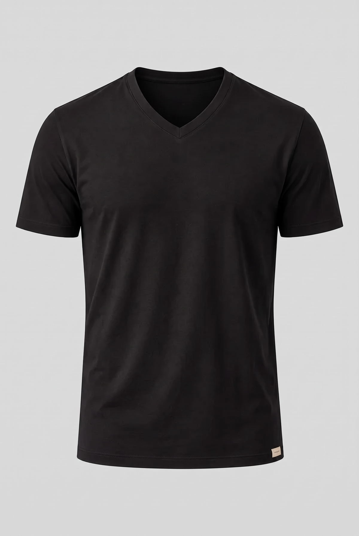 SILVER MEN'S V-NECK PYJAMA TOP - BLACK