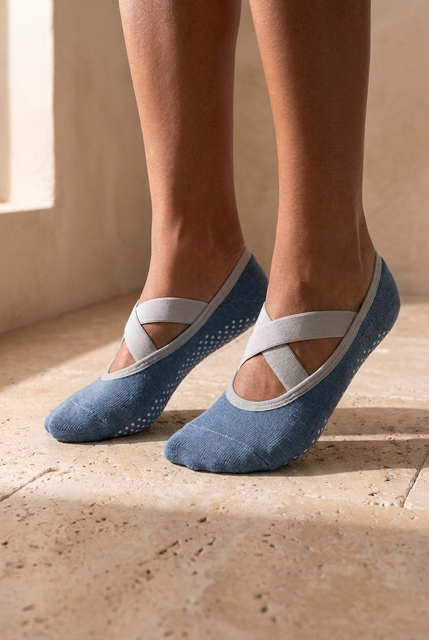 2PCK ASTA YOGA WOMEN INVISIBLE SOCKS DARK BLUE/BLUE