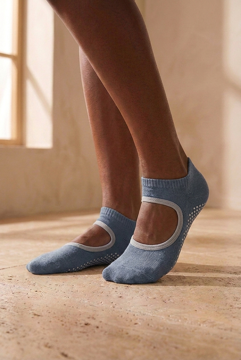 2PCK ASTA YOGA WOMEN STEP SOCKS DARK BLUE/BLUE