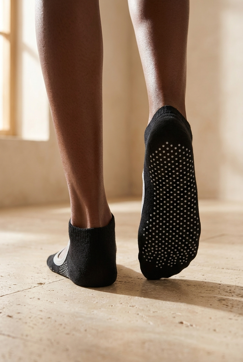 2PCK ASTA YOGA WOMEN STEP SOCKS BLACK/GREY MELANGE