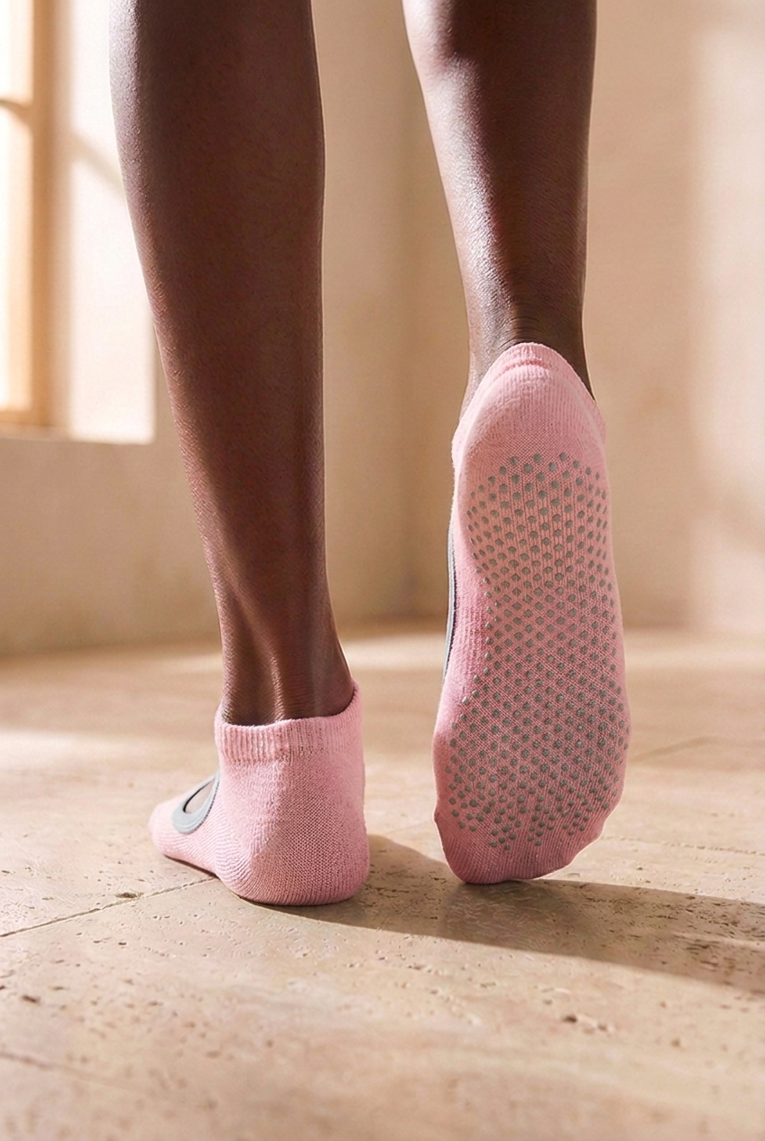 2PCK ASTA YOGA WOMEN STEP SOCKS L.PINK/D.LILAC