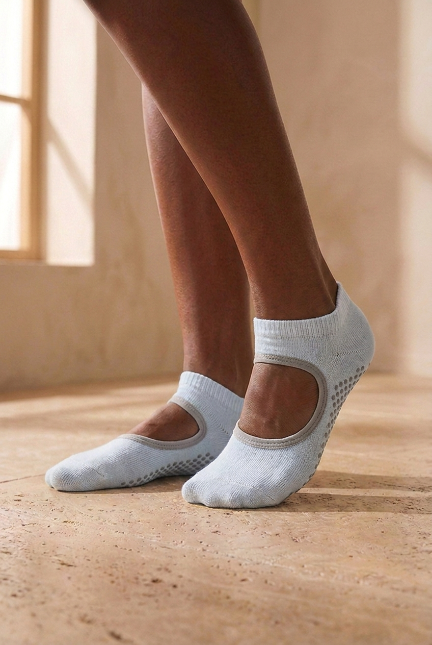 2PCK ASTA YOGA WOMEN STEP SOCKS L.BLUE/LILAC