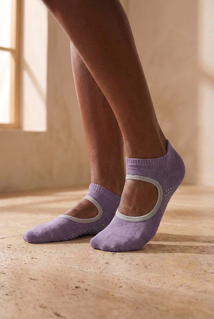 2PCK ASTA YOGA WOMEN STEP SOCKS L.BLUE/LILAC