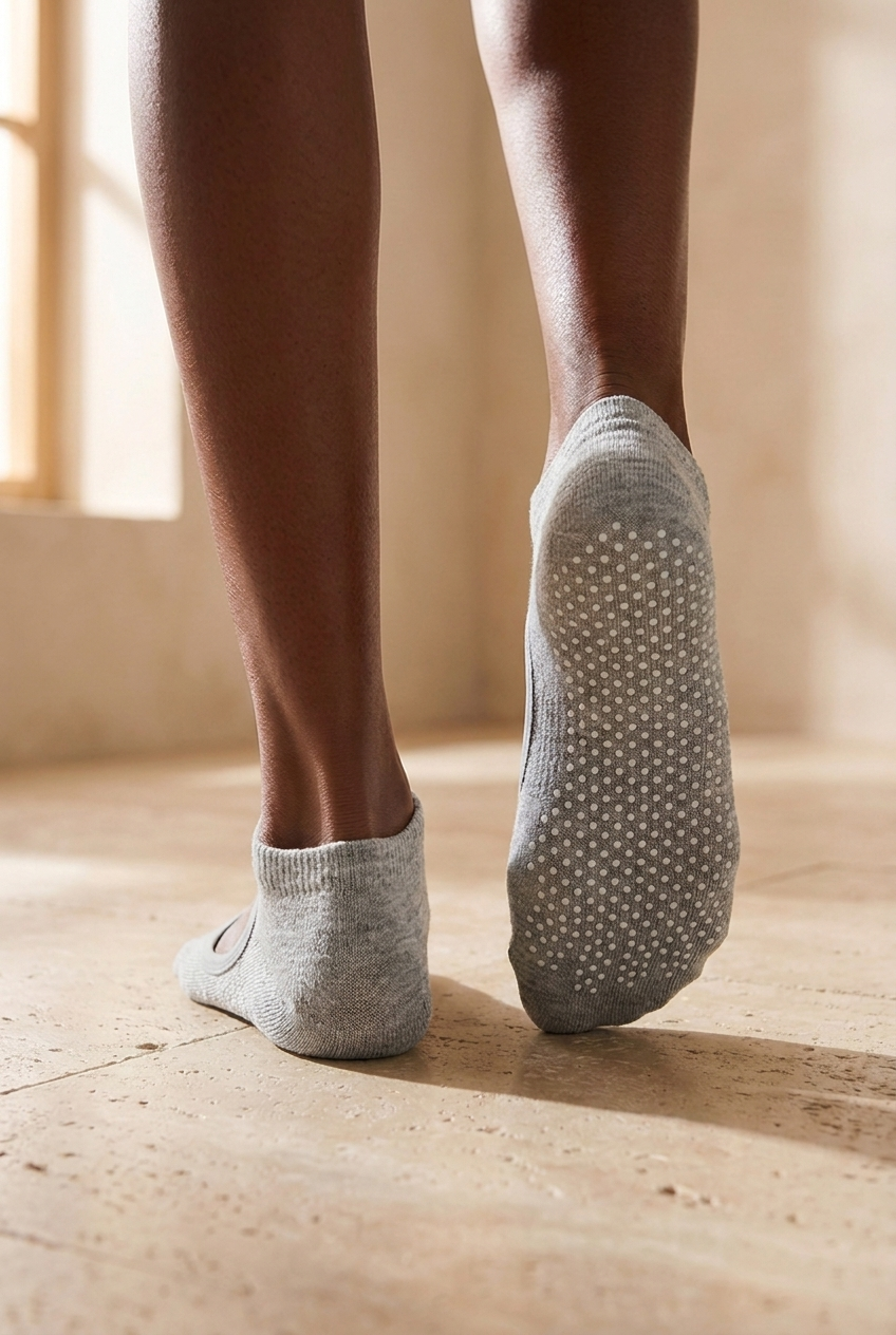 2PCK ASTA YOGA WOMEN STEP SOCKS BLACK/GREY MELANGE
