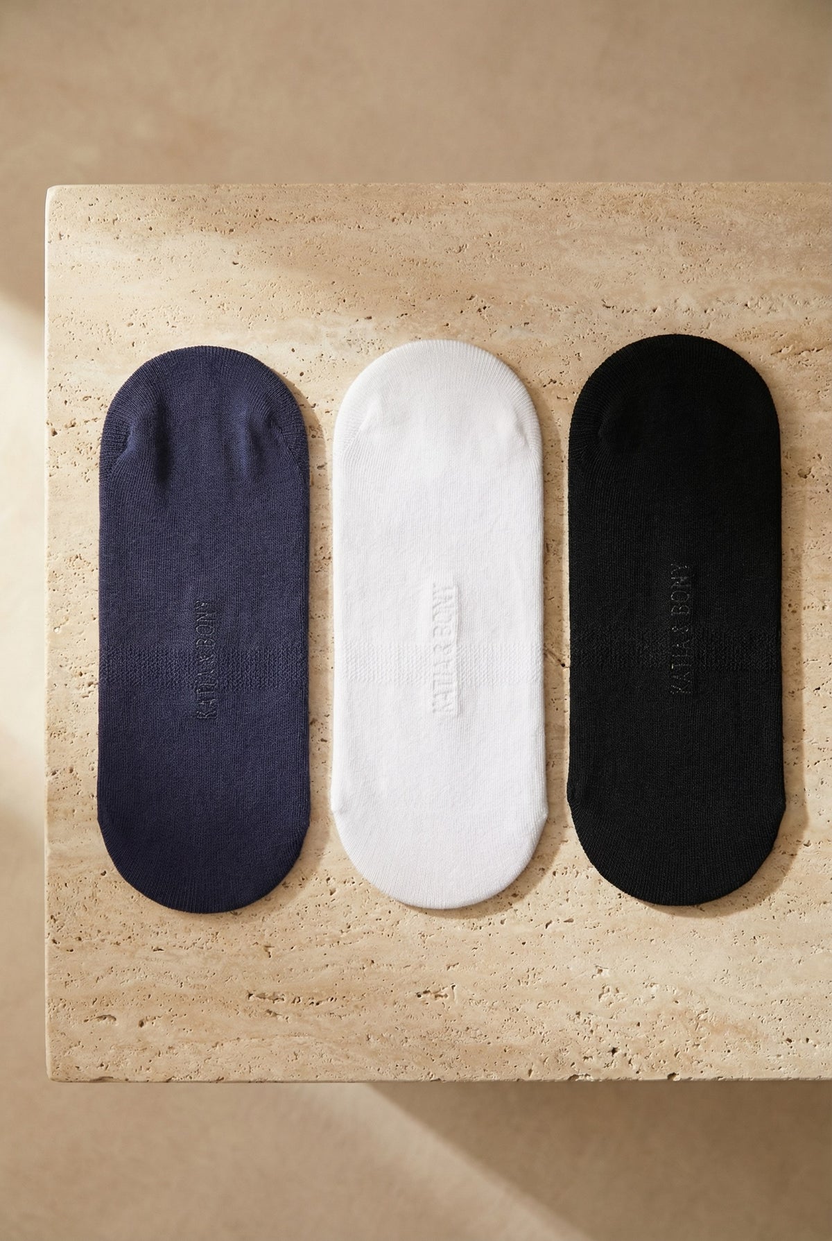 3PCK WOMEN BASIC INVISIBLE SOCKS BLACK/WHITE/NAVY