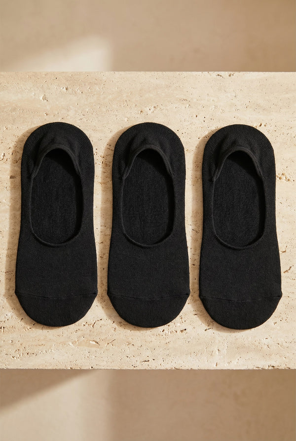 3PCK WOMEN BASIC INVISIBLE SOCKS BLACK-BLACK-BLACK