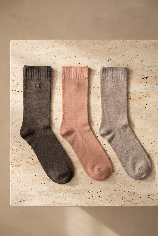 3PCK MELISSA MODAL WOMEN SOCKS ANTRACITE-ROSE PINK-GREY MEL.