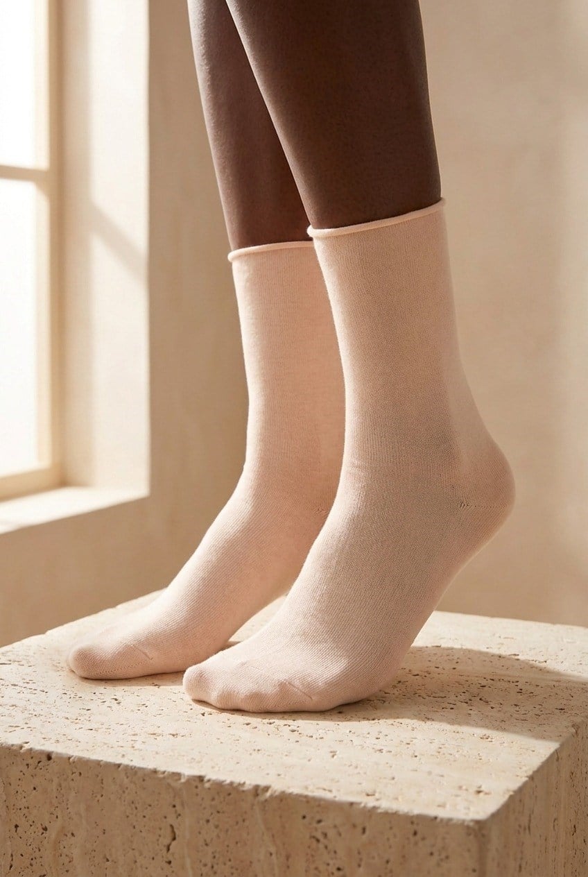 ELASTIC MODAL WOMEN SOCKS LIGHT PINK