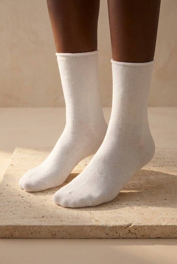 ELASTIC MODAL WOMEN SOCKS WHITE