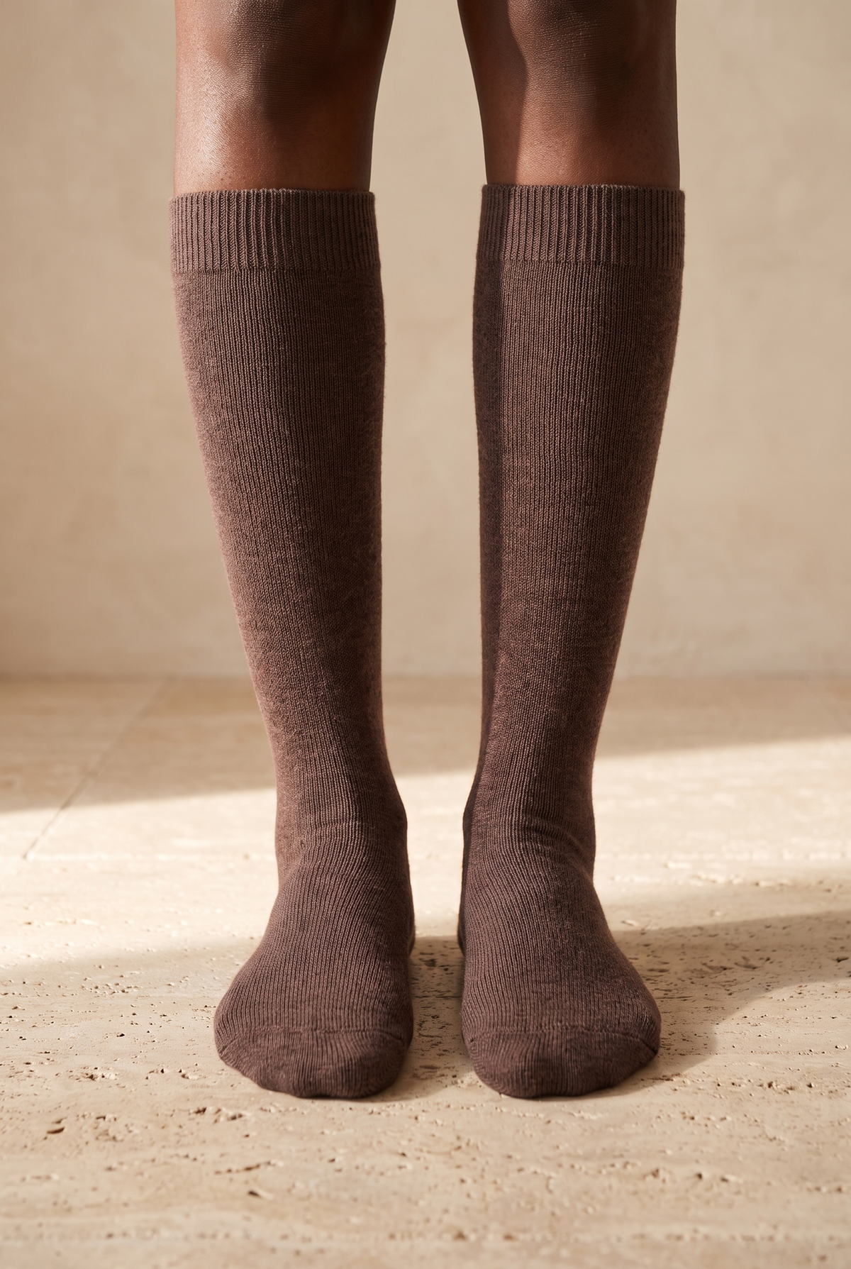 WOMEN'S KNEE SOCKS BROWN