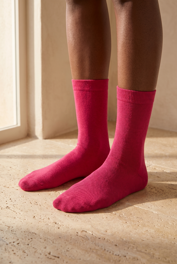 FAMILY WOMEN BASIC SOCKET SOCKS FUCHSIA