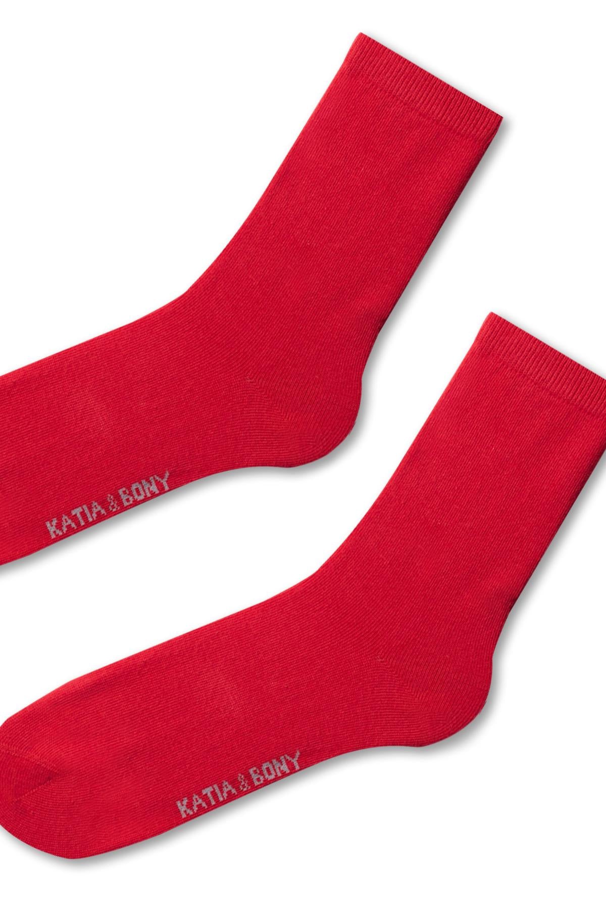 FAMILY WOMEN BASIC SOCKET SOCKS RED