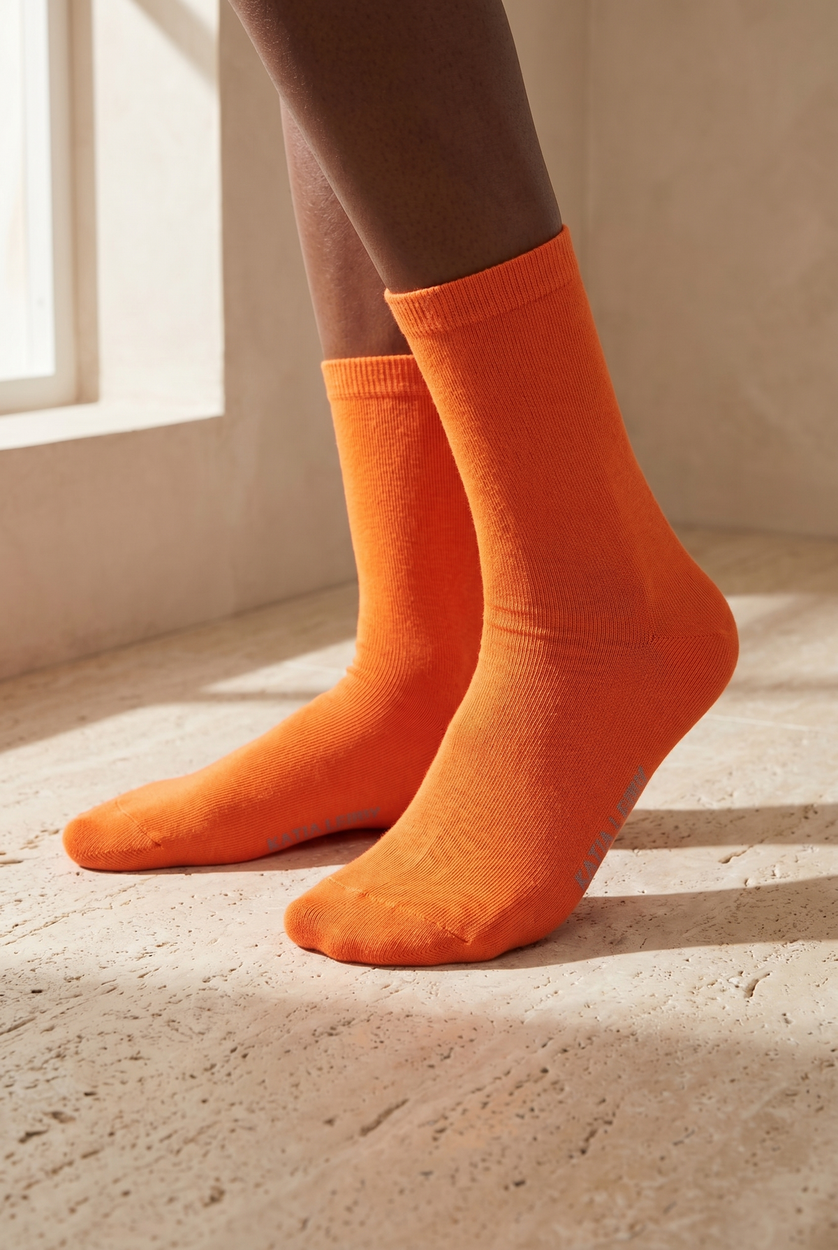 FAMILY WOMEN BASIC SOCKET SOCKS ORANGE