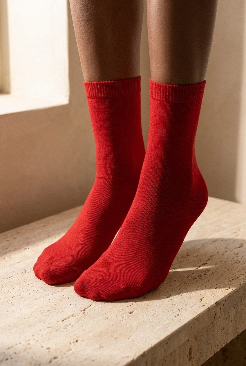 NEW HAROLD BAMBOO WOMEN SOCKET SOCKS BURGUNDY